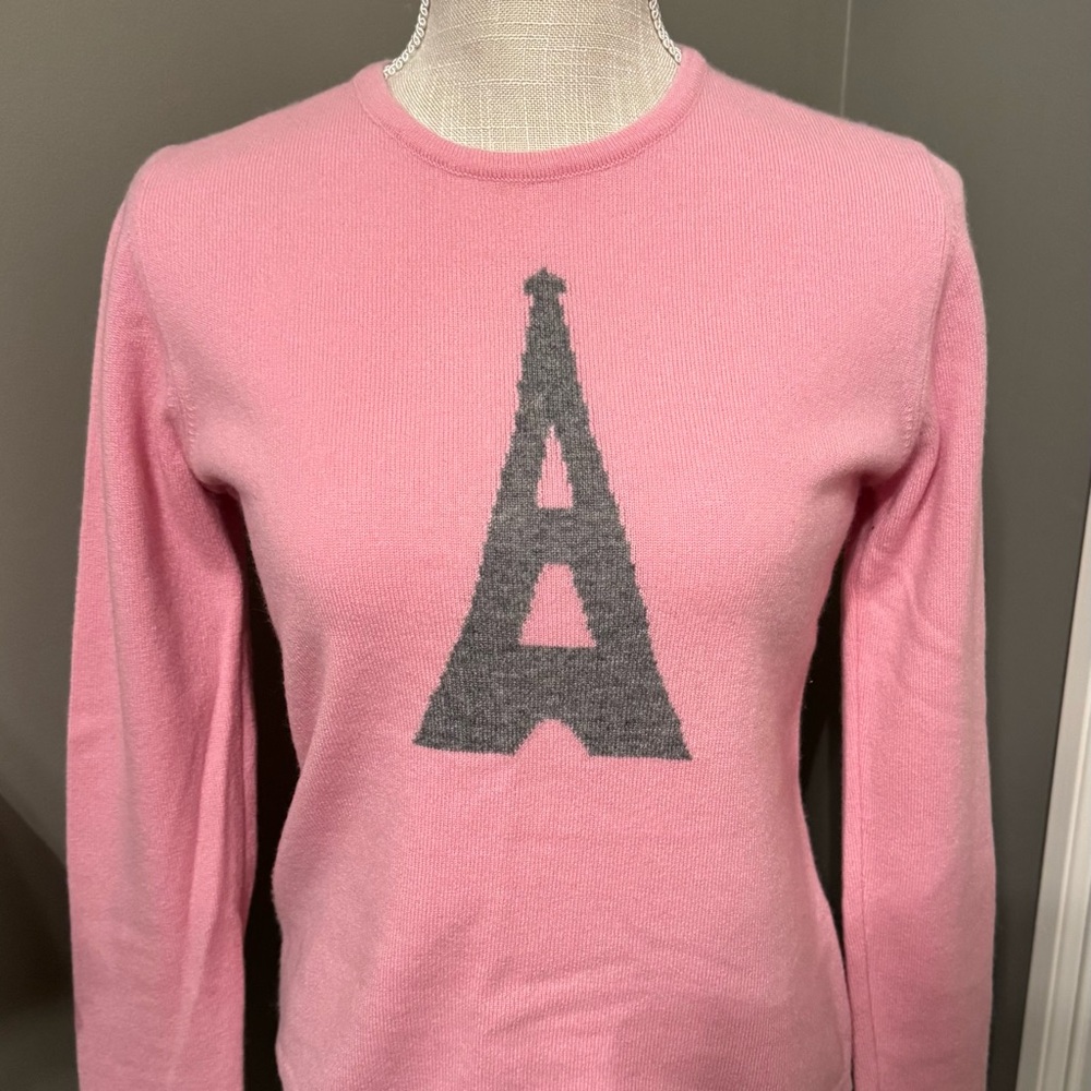 Pink Sweater with Eiffel Tower Design